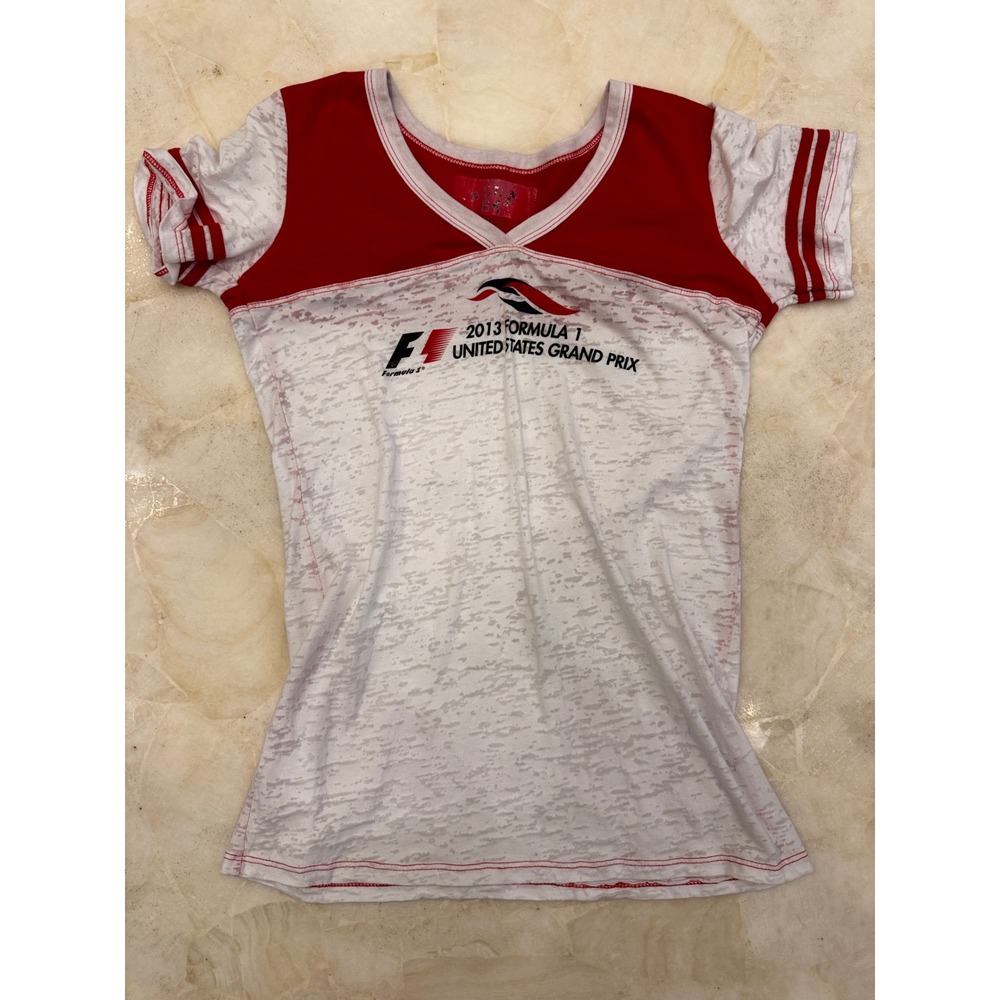 Blue 84 2013 Formula 1 United States Grand Prix Burnout V-Neck T-Shirt Large